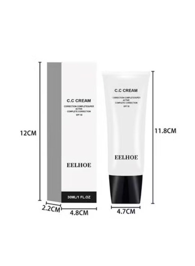 EELHOE CC Cream SPF 50-CC Cream Self Adjusting For Mature Skin, Colour Correcting Face Sunscreen And Foundation, Pre-Makeup Primer Moisturizing Skin Concealer (#Warm Color)) - Image 5